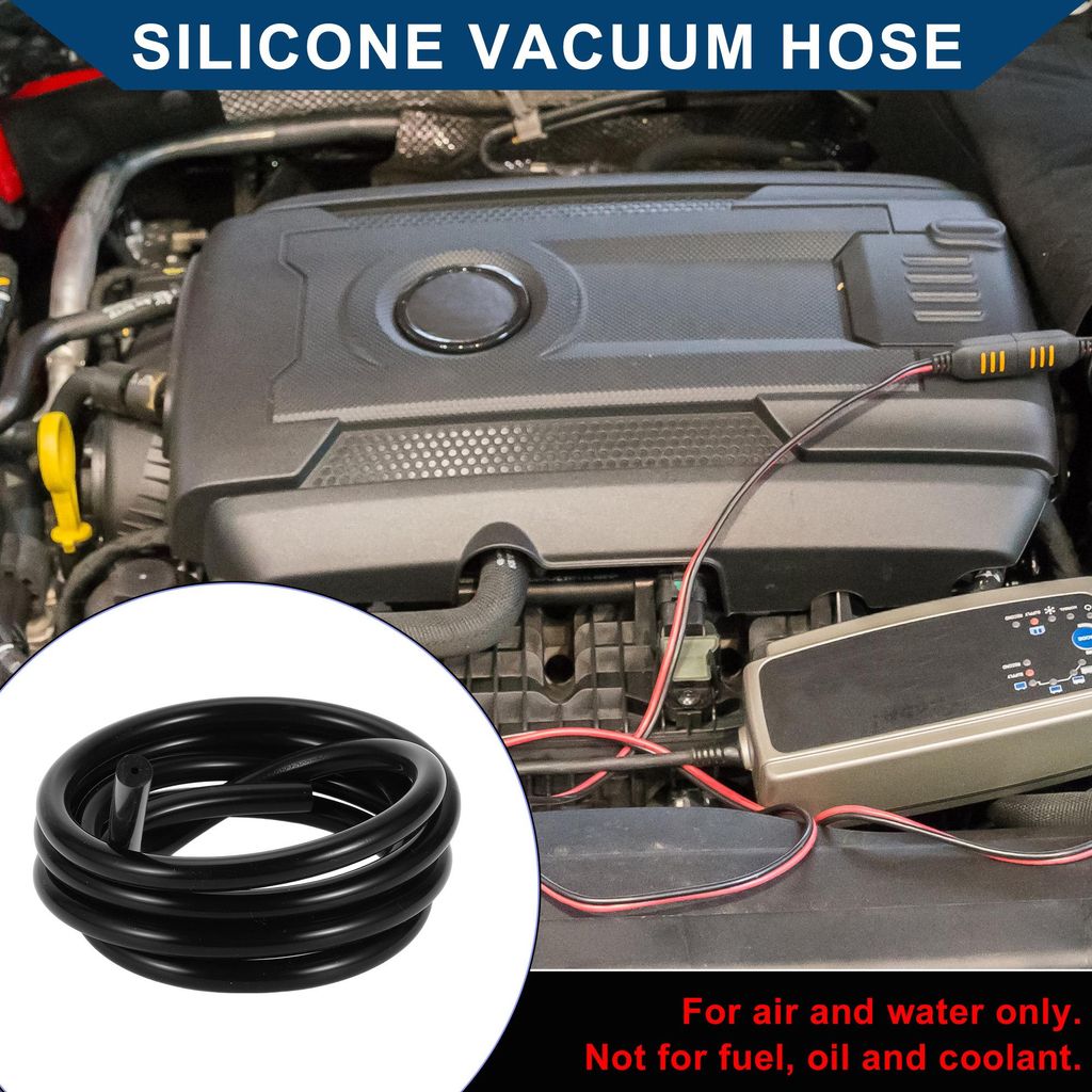 Silikon-Vakuumschlauch für Automobil-Vakuumsysteme Hochtemperatur 5,5ft 1/16" 2mm ID 3,5mm Dicke 1 Stück Schwarz