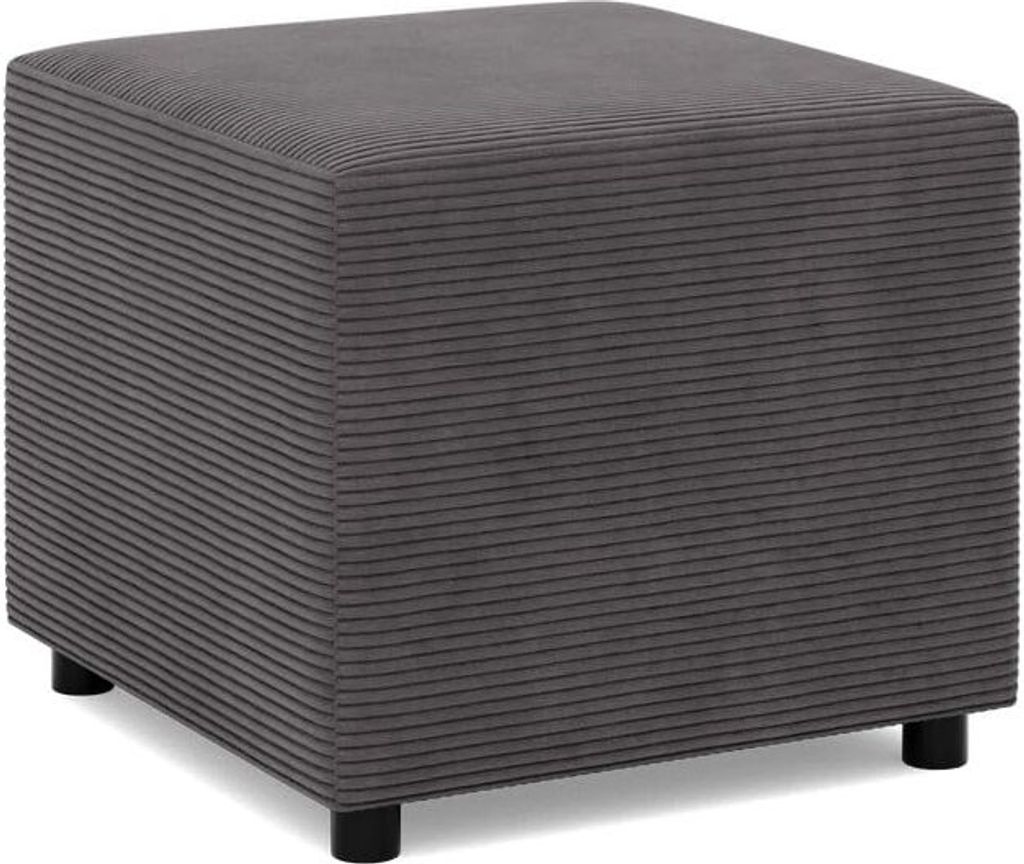 Sitzpouf für das Wohnzimmer 50 x 50 cm, Cord - Dunkelgrau Produktbild 
