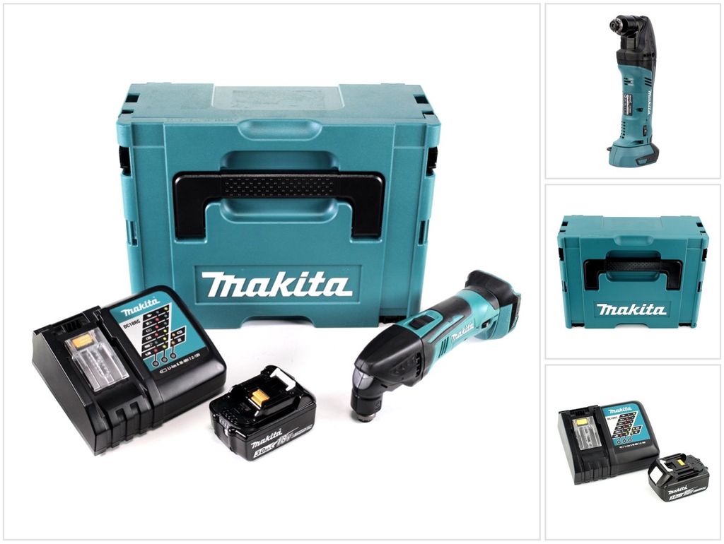 Makita DTM 50 RF1J 18V Li-Ion Akku Multifunktionswerkzeug im Makpac + 1x 3,0 Ah Akku + 1x Ladegerät