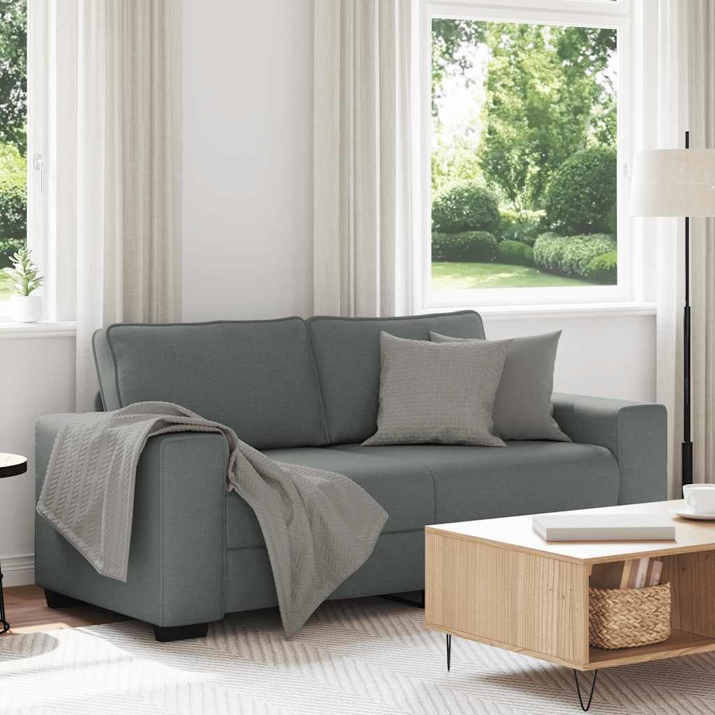 ZMH 2-Sitzer-Sofa Dunkelgrau 140 cm Stoff