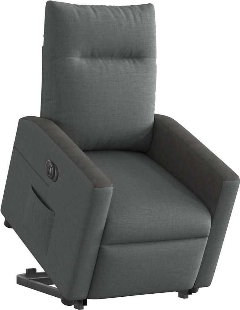 vidaXL Relaxsessel mit Aufstehhilfe Elektrisch Dunkelgrau Stoff