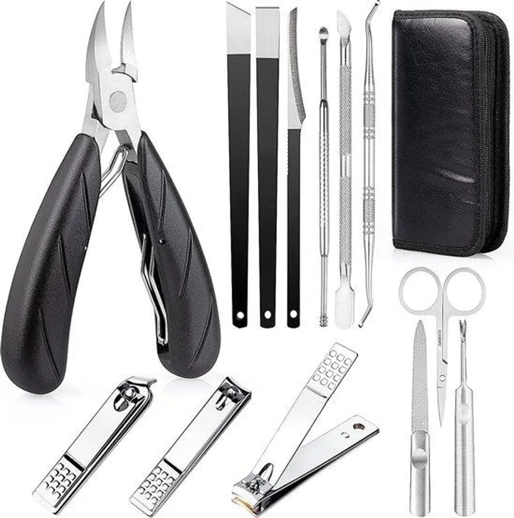 Kit manucure voyage pour homme et femme avec étui rigide de transport