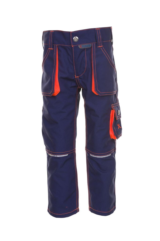 PLANAM Kinder Arbeitshose JUNIOR 6111-marine/orange  Größe Produktbild 