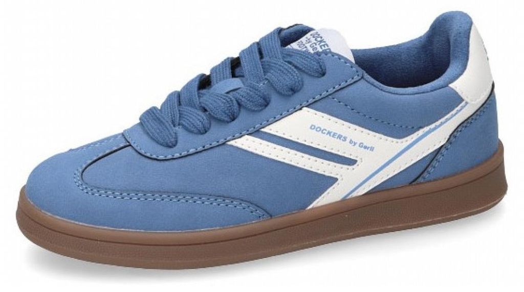 Dockers by Gerli Kinderschuhe Jungen Sneaker Flach sportlicher Schnürer Blau Freizeit, Schuhgröße:40 EU
