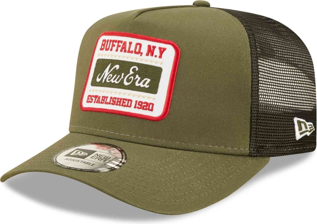 New Era State Patch A-Frame Trucker Cap oliv