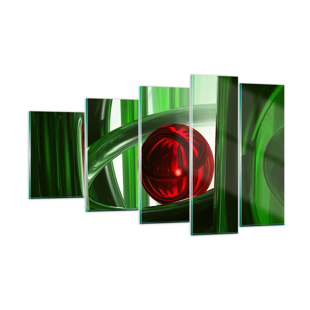 Bilder auf glas - Computergrafik 3d modern Komposition - 100x60cm - Glasbilder - Wandbilder - Kunstdruck - Wanddekoration aus Glas - Glas Bilder - ...