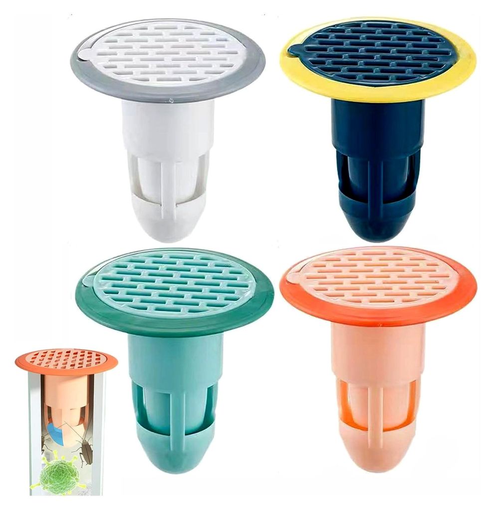 4 Stück Geruchsverschluss für Bodenabläufe, geeignet für Dusche, Waschbecken, Badewanne und Küche | Wasserdichter Deodorant für Waschmaschine...