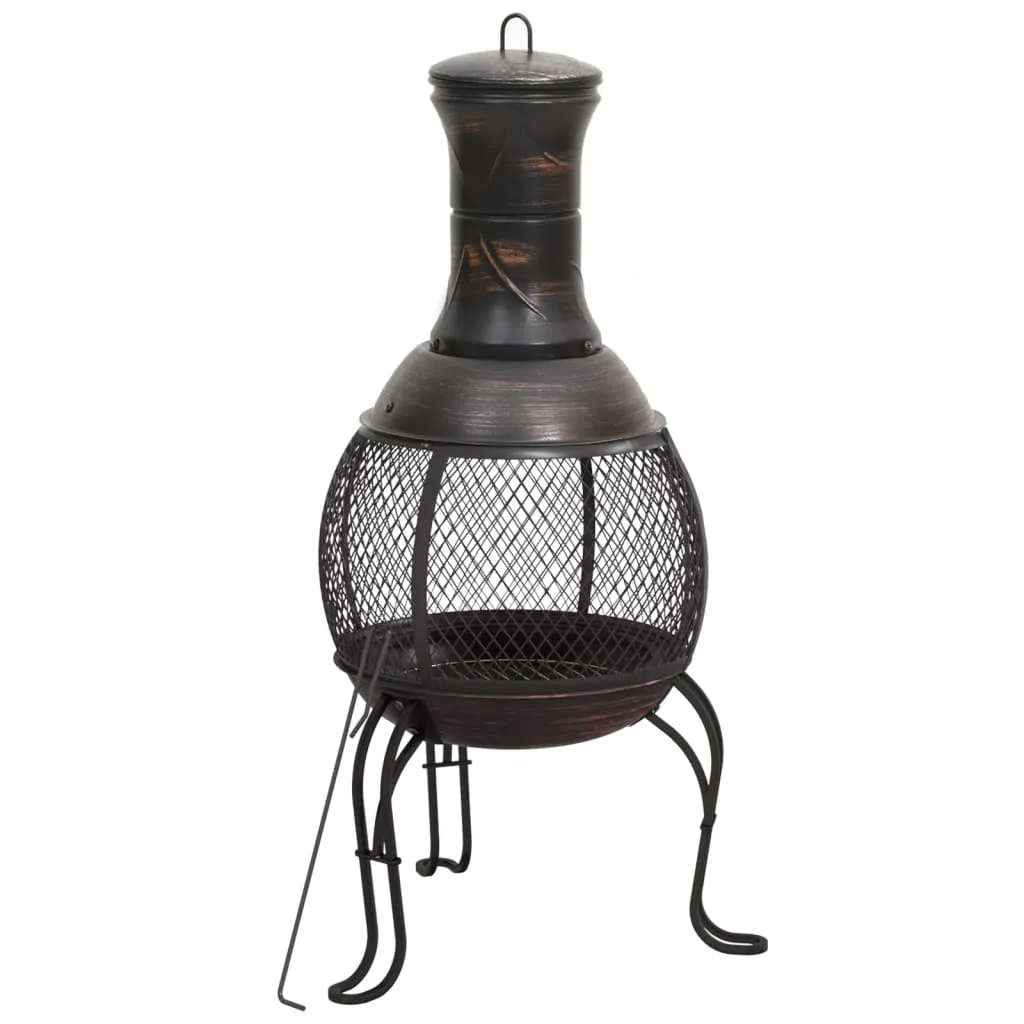 Cheminée de jardin pour chauffage extérieur bois et charbon 90cm
