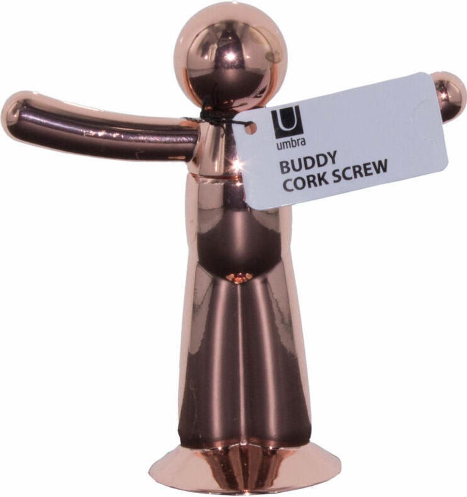 Umbra Buddy Korkenzieher, Weinflaschenöffner, Flaschenöffner, Weinzubehör, Verchromtes Gussmetall, Chrom, Kupfer, 480323880