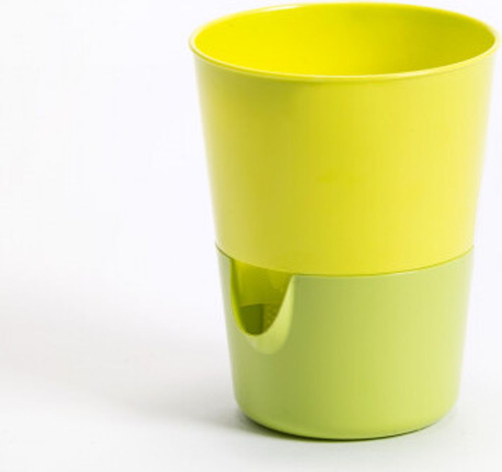 Pflanzentopf, Kräutertopf, selbst-bewässernd Wohnung, hoch, gelb/neon-grün, mit Überlauf Bewässerung, Rosmarin