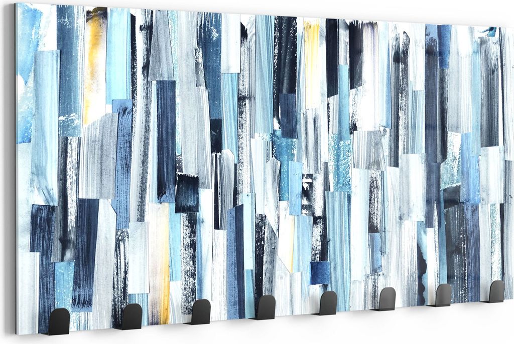 DEQORI Kleiderhaken Glas 60x30 cm 'Vertikales Streifendesign' Wand Garderobe beschreibbar
