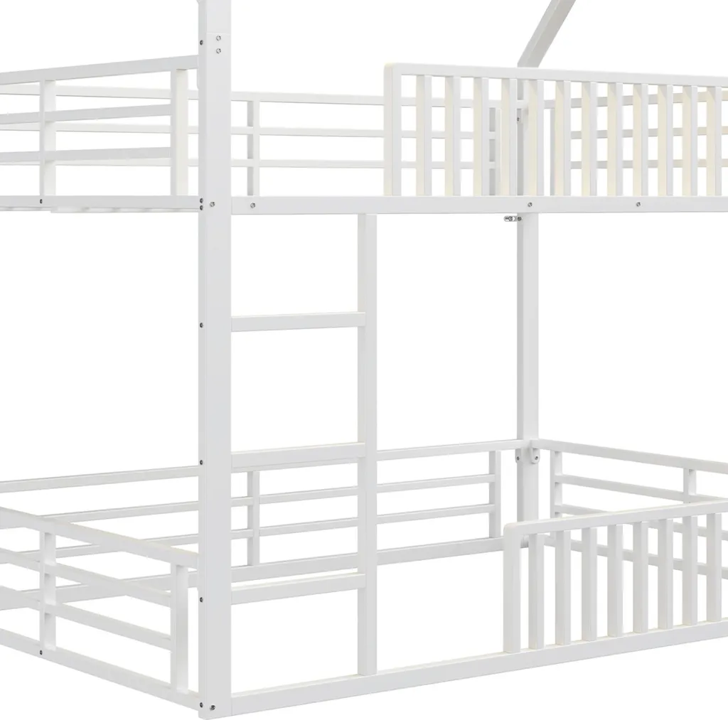 Lit Superposé Métal Blanc 140x200 avec Éclairage LED Multicolore Intégré - 9