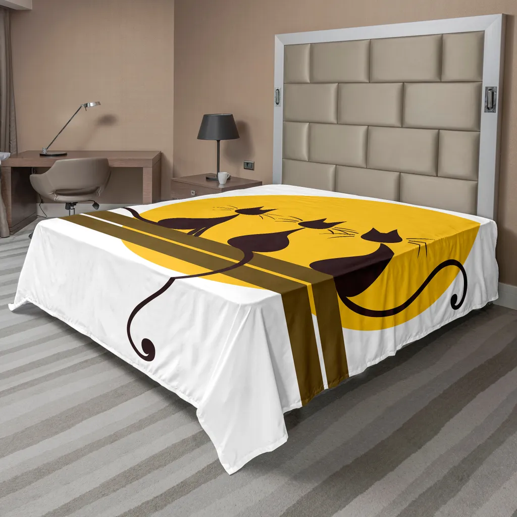 Drap Décoratif Chats Noirs en Tissu Confortable - Grand Format 266x260cm