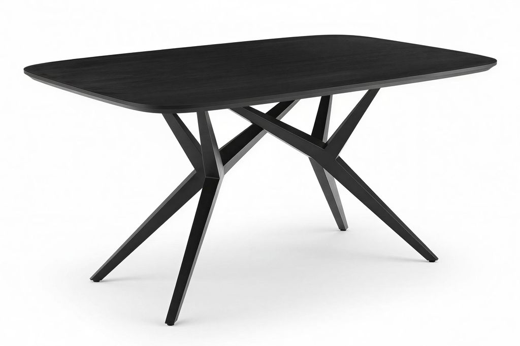 SIT Möbel Esstisch 180 x 90 x 75 cm | Tischplatte Mango 30 mm schwarz | Stahlgestell antikschwarz | 16170-11 | Serie TABLES & CO