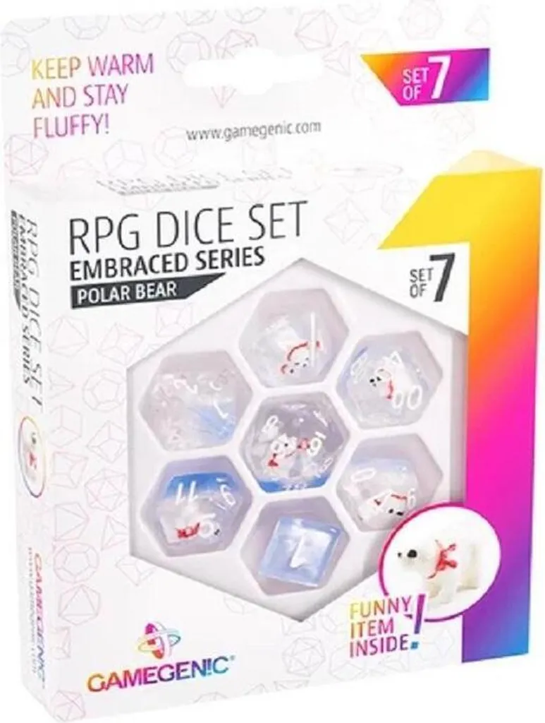 Jeu de dés RPG Gamegenic Embraced Series - Finition Premium Ours Polaire 7ks