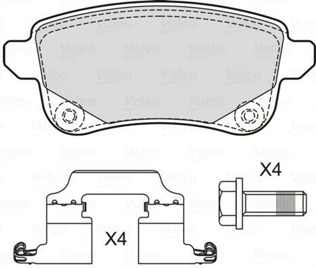 VALEO Bremsbeläge Satz Hinten für RENAULT MEGANE III Grandtour (KZ0/1) 601706