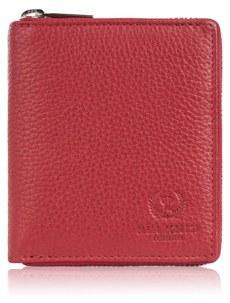Damen Leder Portemonnaie tiefrot RFID Paolo Peruzzi Produktbild 