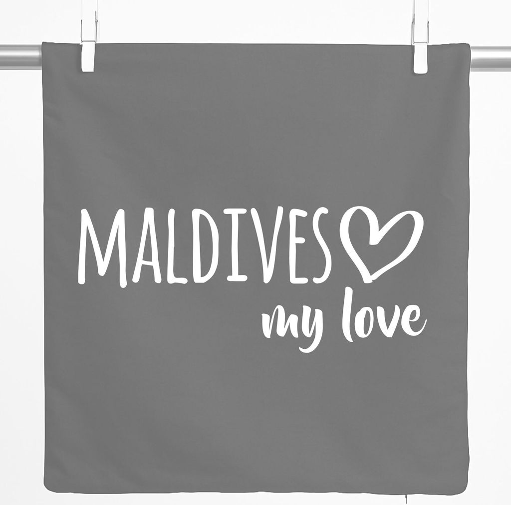 Huuraa Kissenbezug Maldives my love 40x40cm Steel Grey Baumwolle Dekokissenbezug Geschenkidee