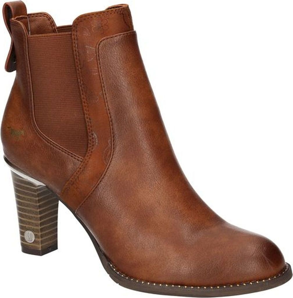 Mustang Damen Chelsea Boots Blockabsatz Elastikeinsatz 1470-503, Größe:41 EU, Farbe:Braun