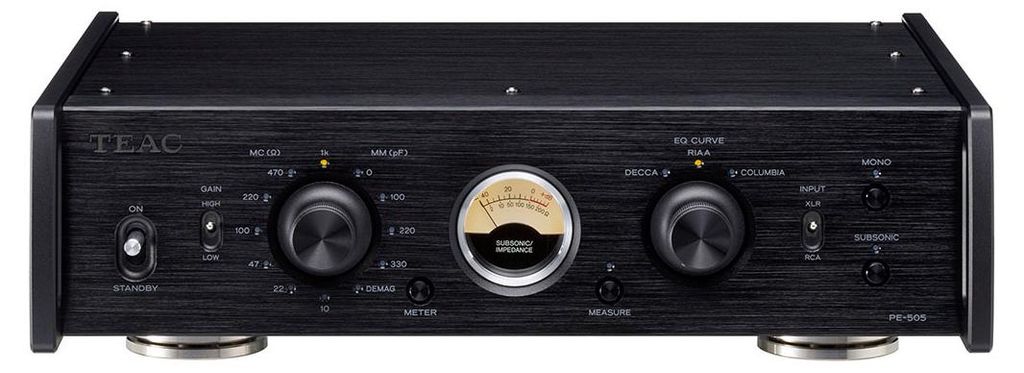 TEAC PE-505-B, 0,02%, 106 dB, 54 dB, 10 Ohm, XLR / RCA, AC
