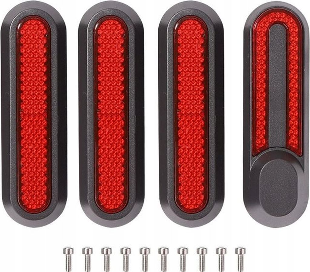 4 x Abdeckkappen, Schraubenabdeckung für Xiaomi PRO 2 / 1S / Essential Elektroroller - Farbe DUNKELGRAU + ROT