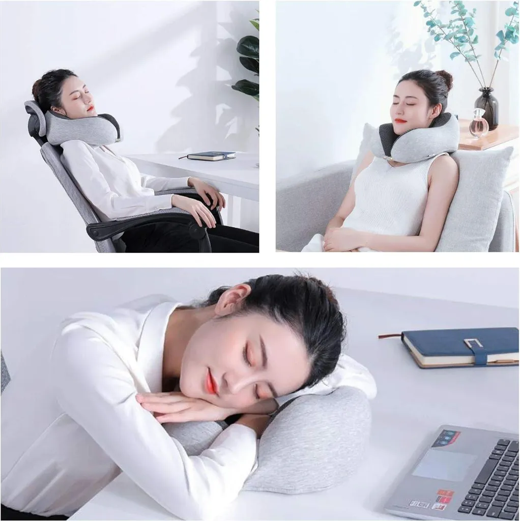 Oreiller cervical de voyage anti mal de nuque avec mémoire de forme