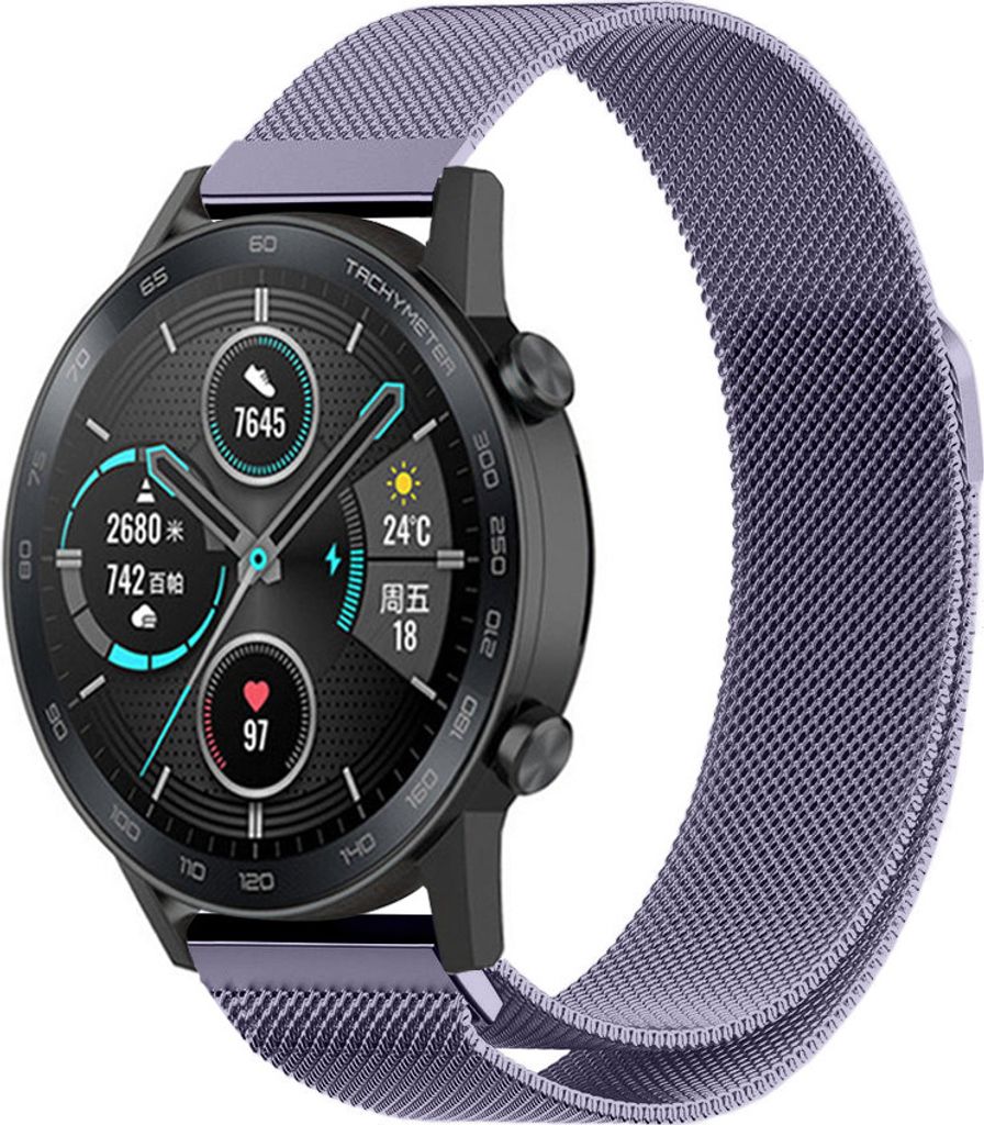 Strap-it Milanese - Kompatibel mit Honor Magic Watch 2 Armband 46mm Ersatzarmband Edelstahl Smartwatch Hochwertiges Material Magnetische verschluss...