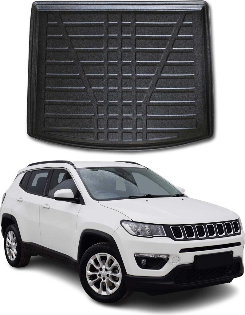 Kofferraumwanne Laderaumwanne für Jeep Compass 2017-2025 Gummi TPE Schwarz