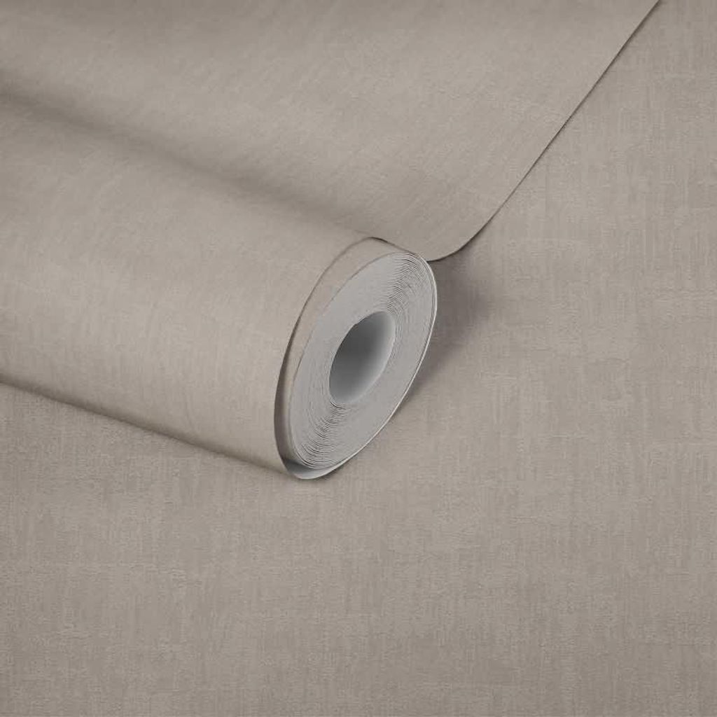 Unitapete mit Struktur Taupe Hell - Einfarbige Vliestapete matt modern AS-Creation (KG-174735)
