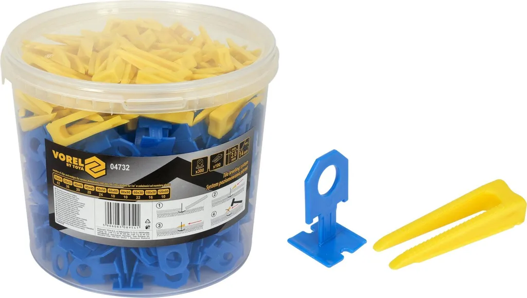Kit Livellamento Piastrelle 2mm: 300 Clip + 100 Cunei Professionali