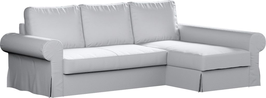 Dekoria Bezug für Backabro Bettsofa / Recamiere, weiß, Bezug für Bettsofa Backabro mit Recamiere