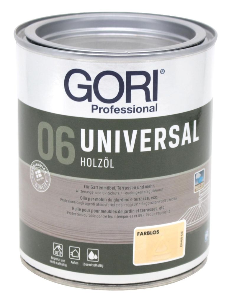 Gori 06 2,5L Universal Holzöl Farblos Gartenmöbelöl Terrassenöl