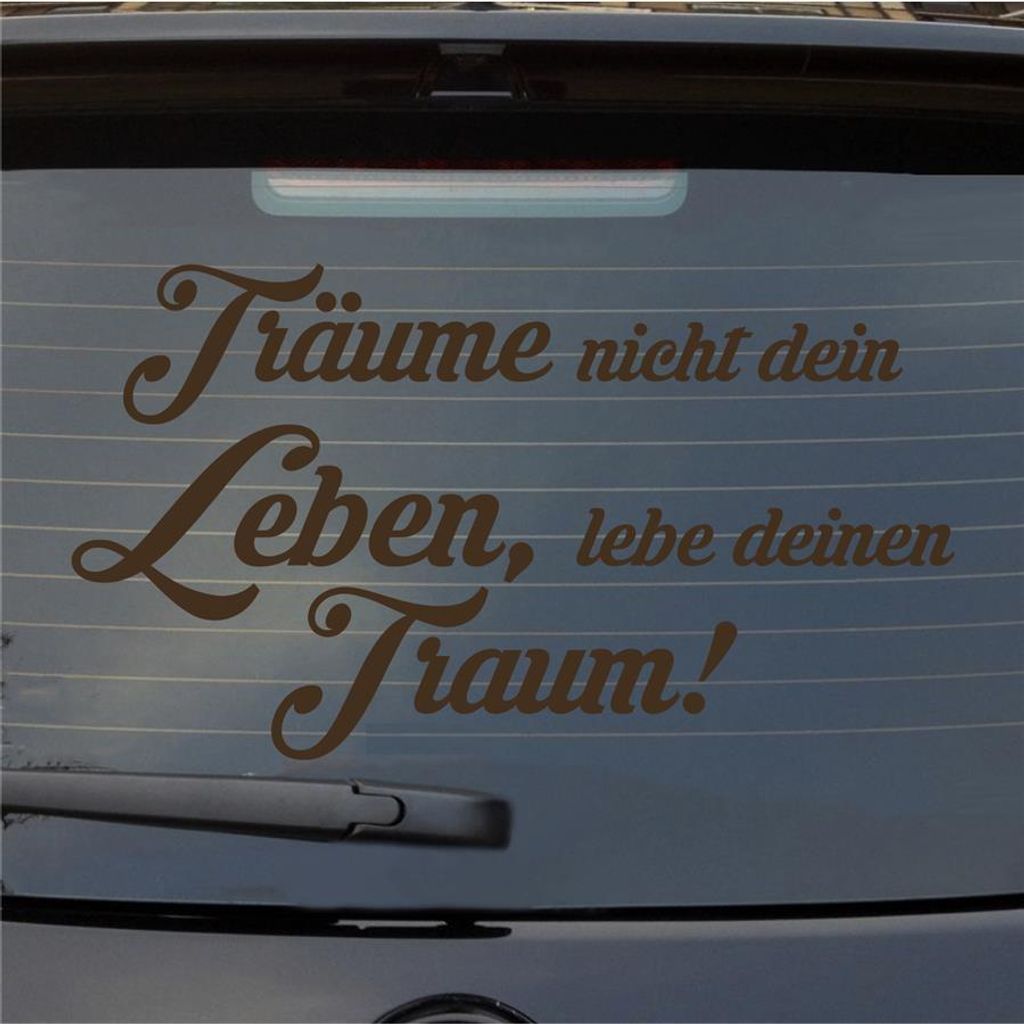 Heckscheibenaufkleber Träume nicht, Lebe deinen Traum 55x31 Produktbild 