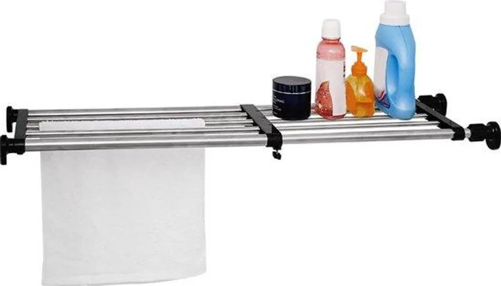 Porte-serviettes double mural 50 cm en acier inox haut de gamme