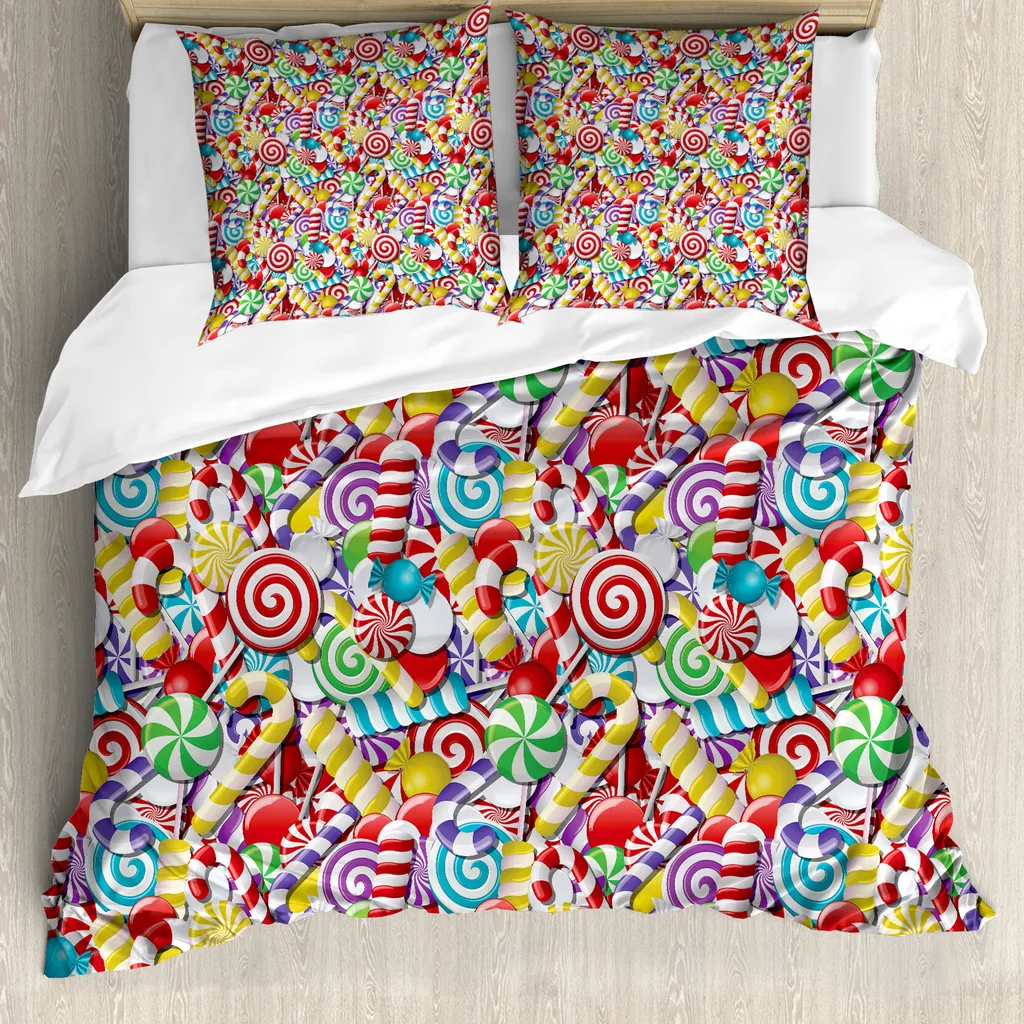Housse de couette ABAKUHAUS Zuckerstange 200x200 cm multicolore