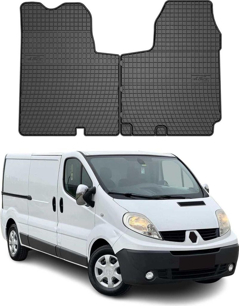 2001-2014 Renault Trafic Tapis en caoutchouc noir 2 pcs Image du produit 