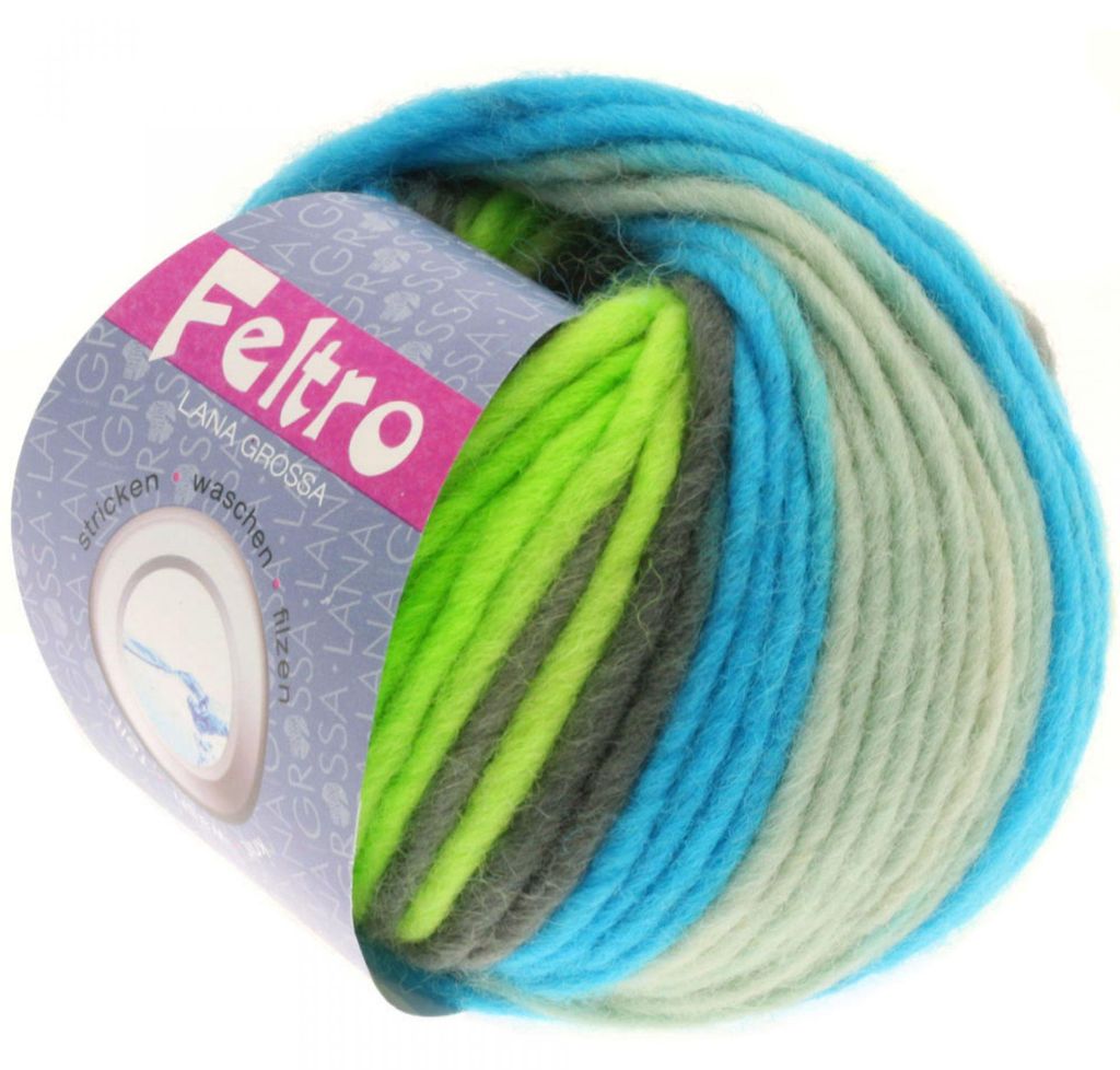 Lana Grossa - Feltro Print  0336 türkis gelbgrün grege Produktbild 
