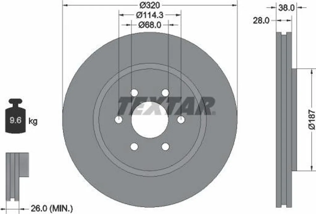 Freinage optimal pour Nissan NP300/Pathfinder : Disque Textar 92164405