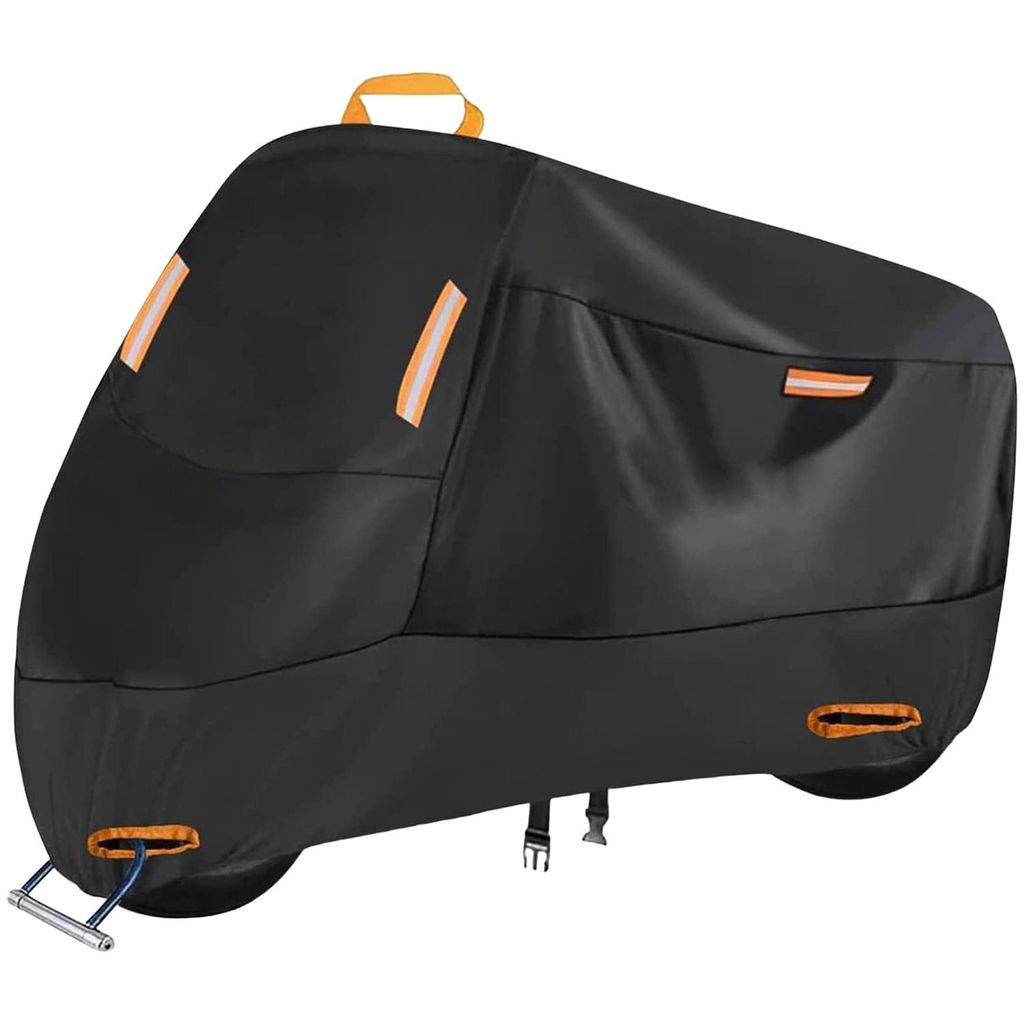 Motorrad Abdeckplane Outdoor, Wasserdicht 210D Motorradplane, Schwarz, Größe: M(200x90x100cm)