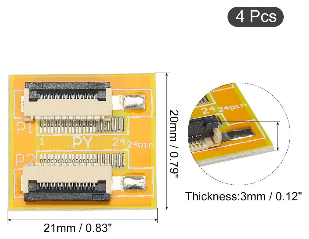 4 Stš¹ck FFC FPC Erweiterungsplatine PCB-Extend ZIP HDD-Anschluss 16 Pin 0.5mm Pitch Einseitig fš¹r LCD 3D Drucker Kamera DVD TV Laptop
