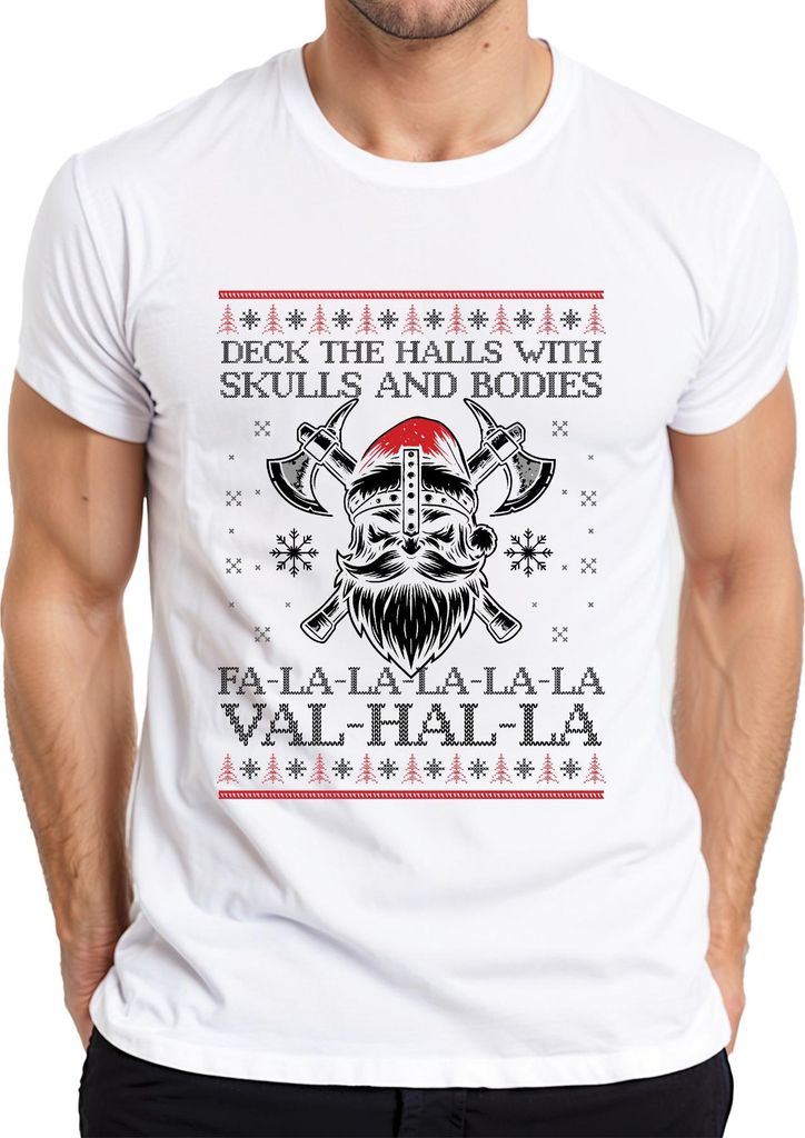 Valhalla Wikinger Nordmann Viking - Weihnachten Weihnachtsgeschenk Christmas Herren T-Shirt, Weiß, M