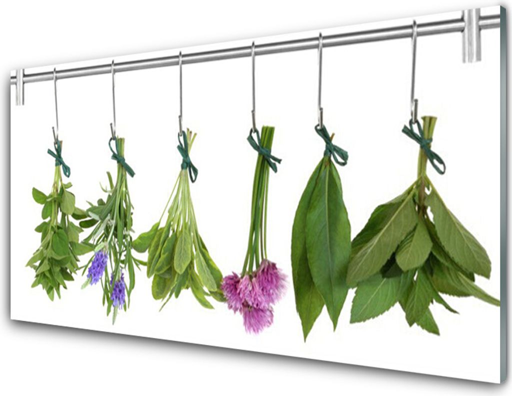 Küchenrückwand aus Glas 100x50cm Spritzschutz Blumen Blätter Pflanzen