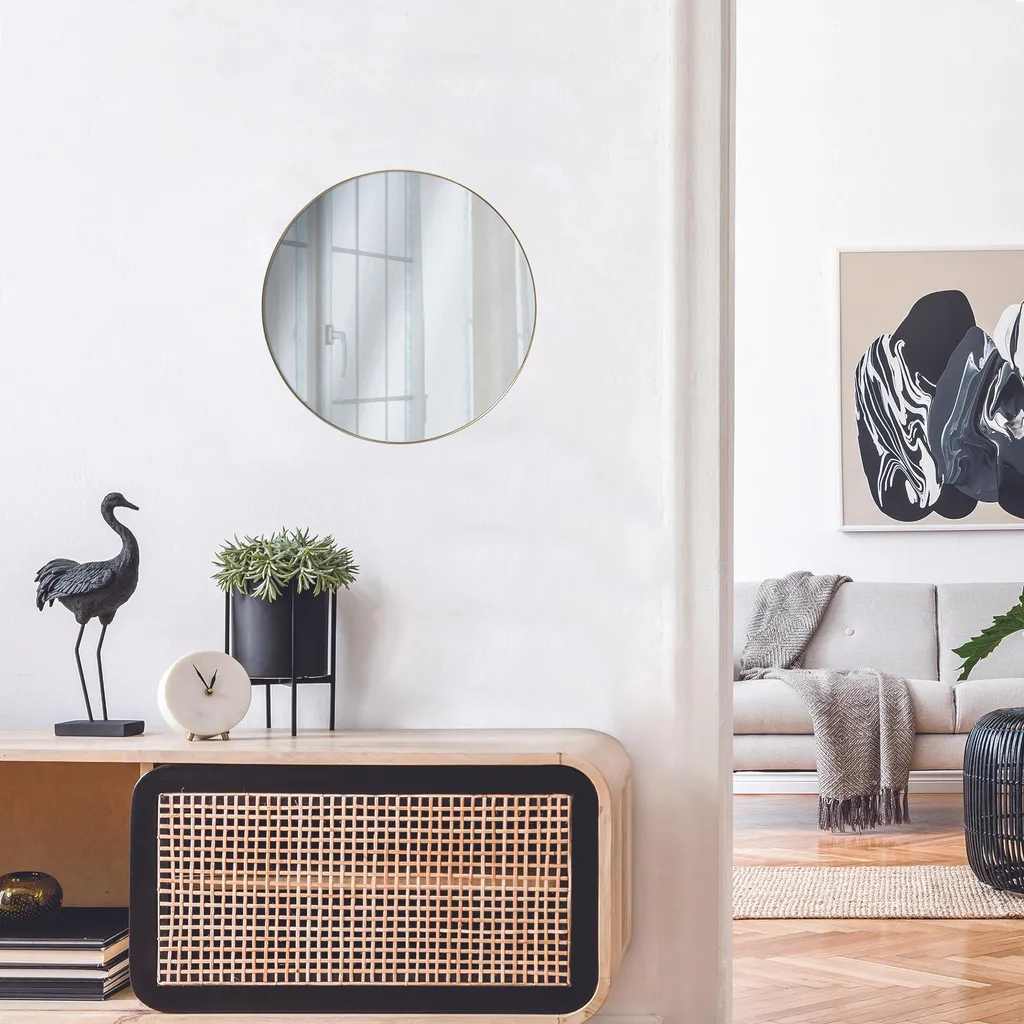 Miroir Mural Rond 55cm Doré - Agrandissez votre Pièce avec le Style M6