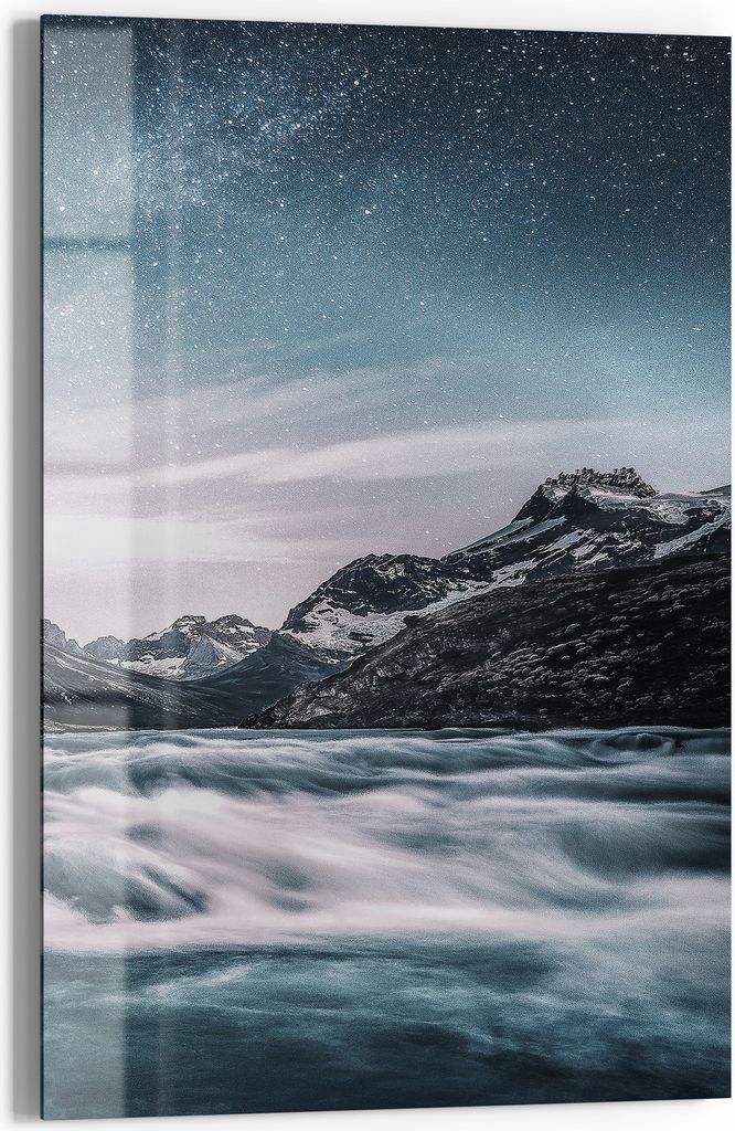 DEQORI Magnettafel Glas 40x60 cm 'Fluss der Sterne' beschreibbar Whiteboard Pinnwand Küche