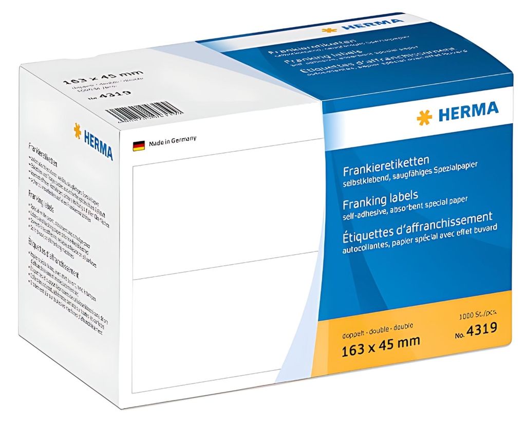 Frankieretiketten doppelt 163x45 mm 1000 St.