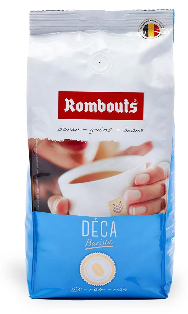 Rombouts Deca Kaffeebohnen 500g – Koffeinfreier Premium Kaffee, volles Aroma und milde Röstung, 100% Arabica, ideal für Vollautomaten und Siebt...