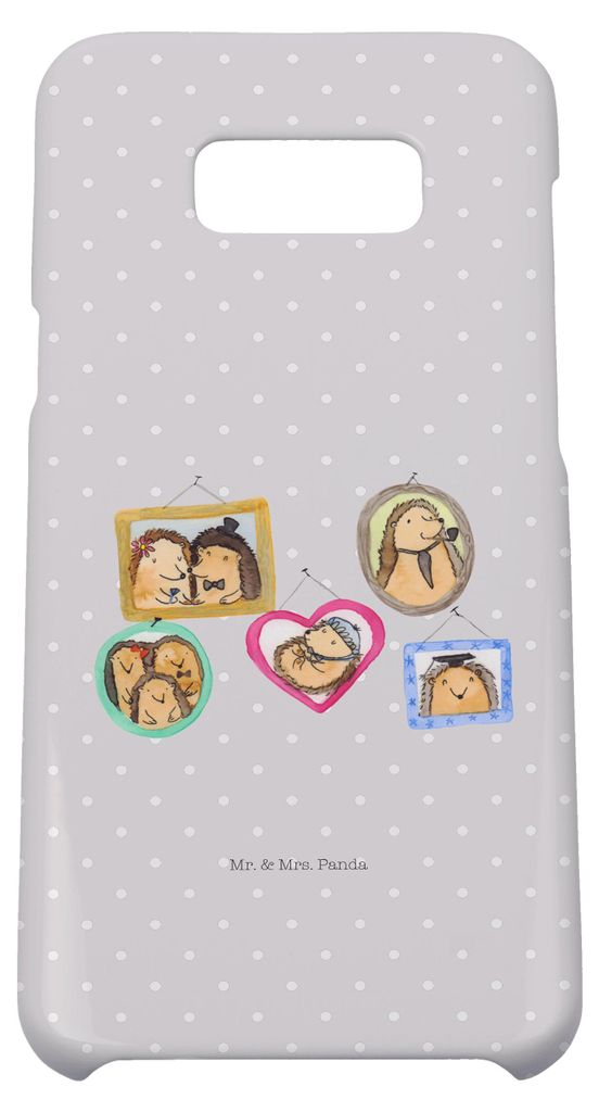 Mr. & Mrs. Panda Samsung Galaxy S8 plus Handyhülle Igel Familie - Grau Pastell - Geschenk, Bruder, Muttertag, Bilder, Glück, Handy, Mama, Case, C...