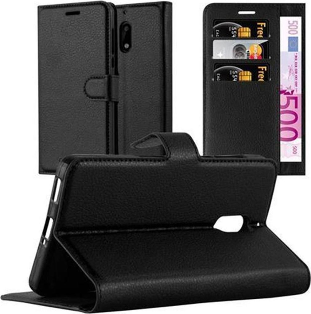 Cadorabo Hülle für Nokia 6 2017 Schutz Hülle in Schwarz Handyhülle Etui Case Cover Magnetverschluss