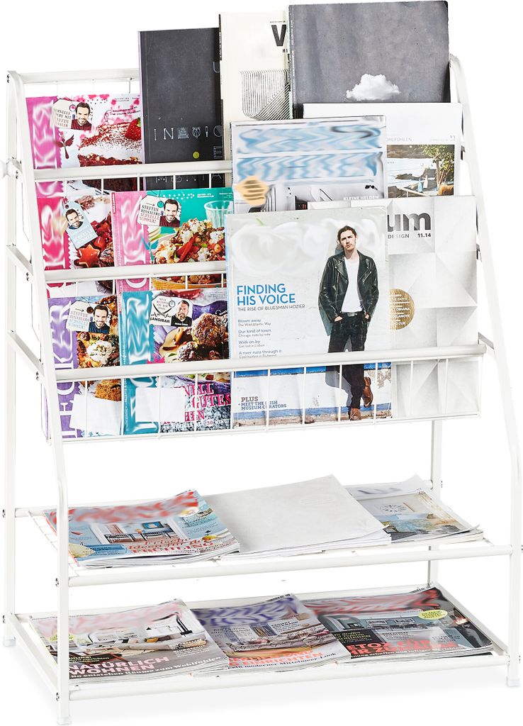 Étagère à magazines Relaxdays en métal, dimensions : 81 x Image du produit 