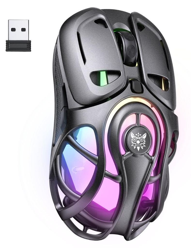 INF Tri-Mode kabellose Maus D02 9 Tasten ABS 12.5x7.6x4.1cm Gaming Büro Grau